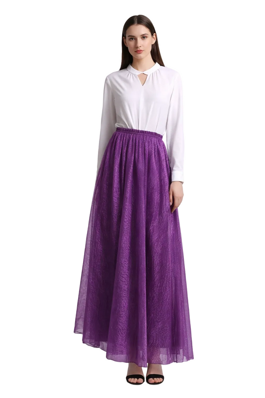 Damen-Langrock mit transparenter Optik