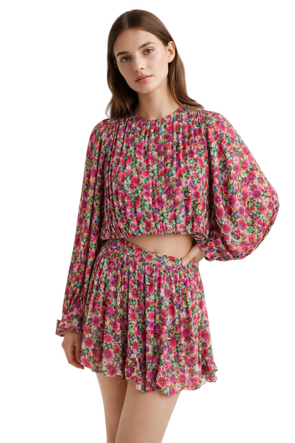 Damen-Blumenset mit Top und Rock