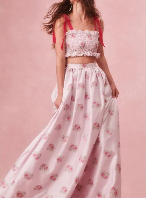 Damen-Set mit Top und langem Rock