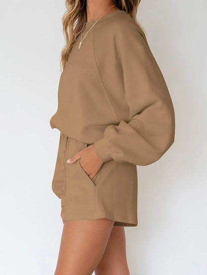 Damen-Lounge-Set mit Sweatshirt und Shorts